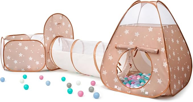 3 in 1 Pop Up Kids Play Tent with Tunnel and Ball Pit for Kids, Boys, Girls, Babies and Toddlers,... | Amazon (US)