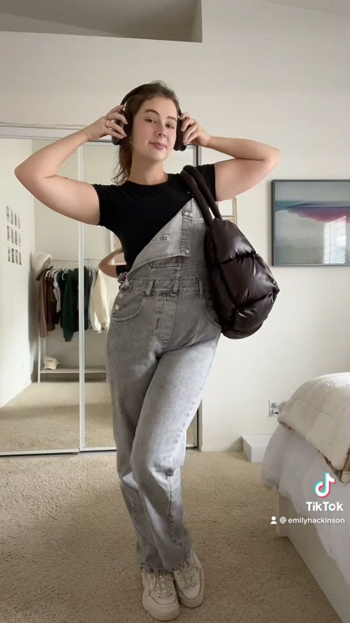 coffee shop outfit ft free people overalls, John galt baby tee, Anthropologie puffer bag, fila sneakers & airmax headphones ☕️🤎💌 (linked super similar products for pieces that are no longer available)

#LTKSeasonal #LTKstyletip