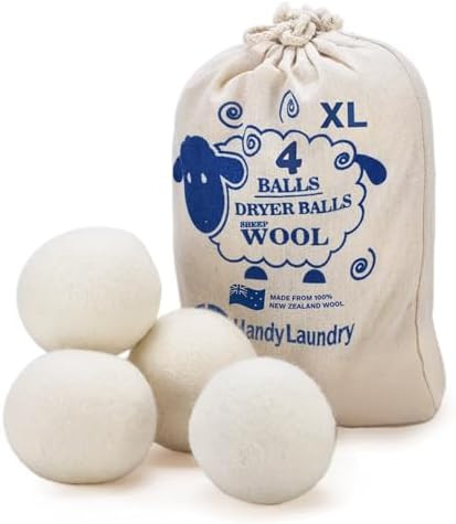 Handy Laundry Wool Dryer Balls - Natural Fabric Softener, Reusable, Reduces Clothing Wrinkles and... | Amazon (US)