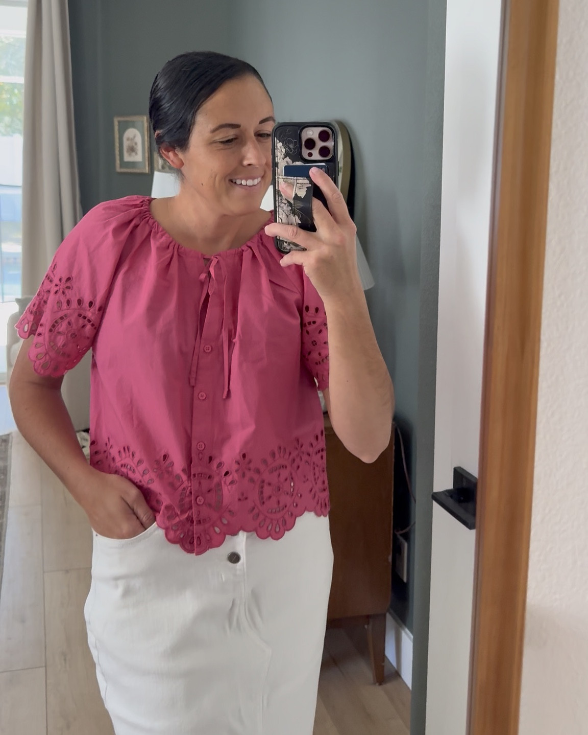 Target has amazing Sale on clothing. I love this eyelet top! #target #targetstyle #modestfashion 

#LTKootd #LTKSaleAlert #LTKgrwm