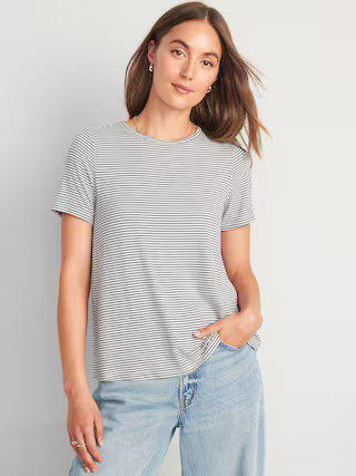 Luxe Striped T-Shirt for Women | Old Navy (US)