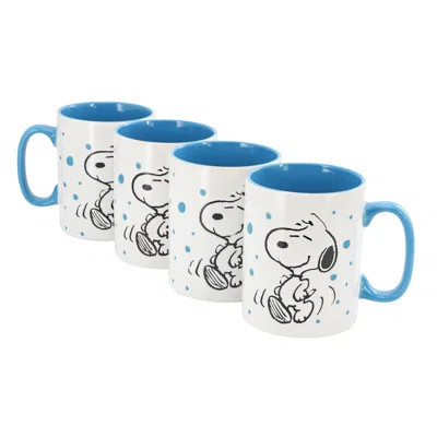Gibson Peanuts 4 Piece 17 Ounce Stoneware Mug Set in Blue | Wayfair North America