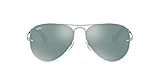 Ray-Ban RB3449 Aviator Sunglasses, Silver/Green Mirror Silver, 59 mm | Amazon (US)