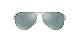 Ray-Ban RB3449 Aviator Sunglasses, Silver/Green Mirror Silver, 59 mm | Amazon (US)