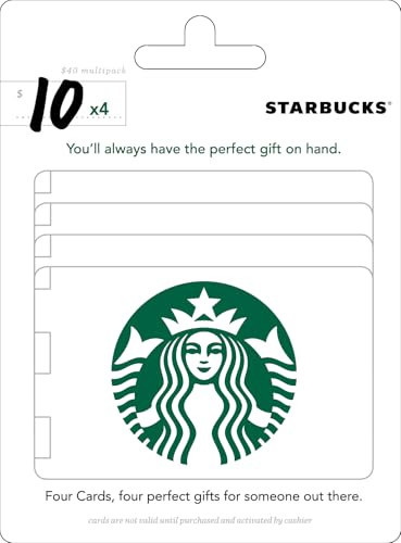 Starbucks $10 Gift Cards (4-Pack) | Amazon (US)