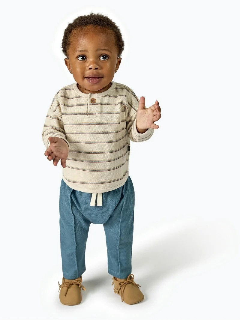 Modern Moments by Gerber Baby Boy Top and Harem Pants Outfit Set, Sizes 0/3 Months - 24 Months | Walmart (US)
