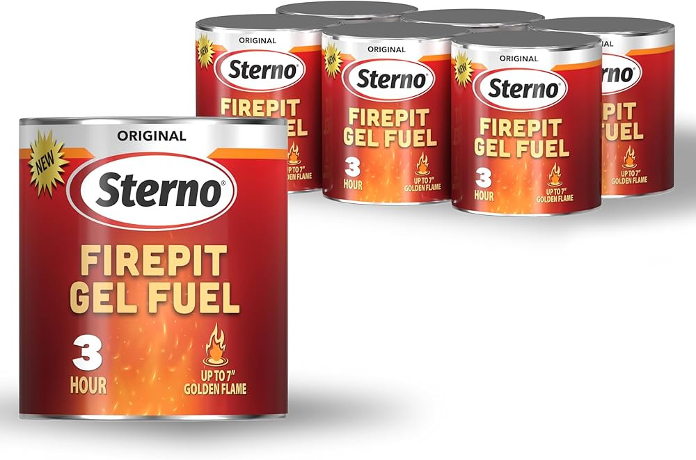 Sterno 6-Pack Firepit Gel Fuel - 3 Hours of Burn Time, Realistic Wood Crackling Sounds - Smokeles... | Amazon (US)