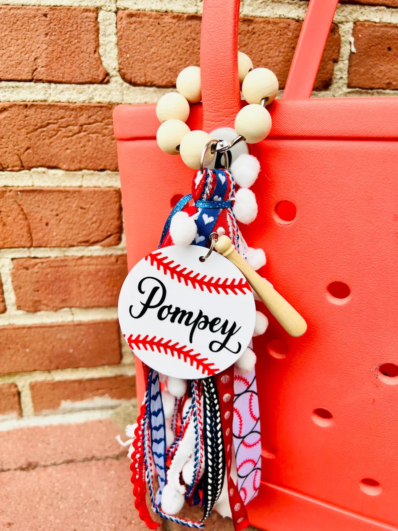 Custom Baseball Bag Charm, Baseball Mom, Baseball Keychains - Etsy | Etsy (US)