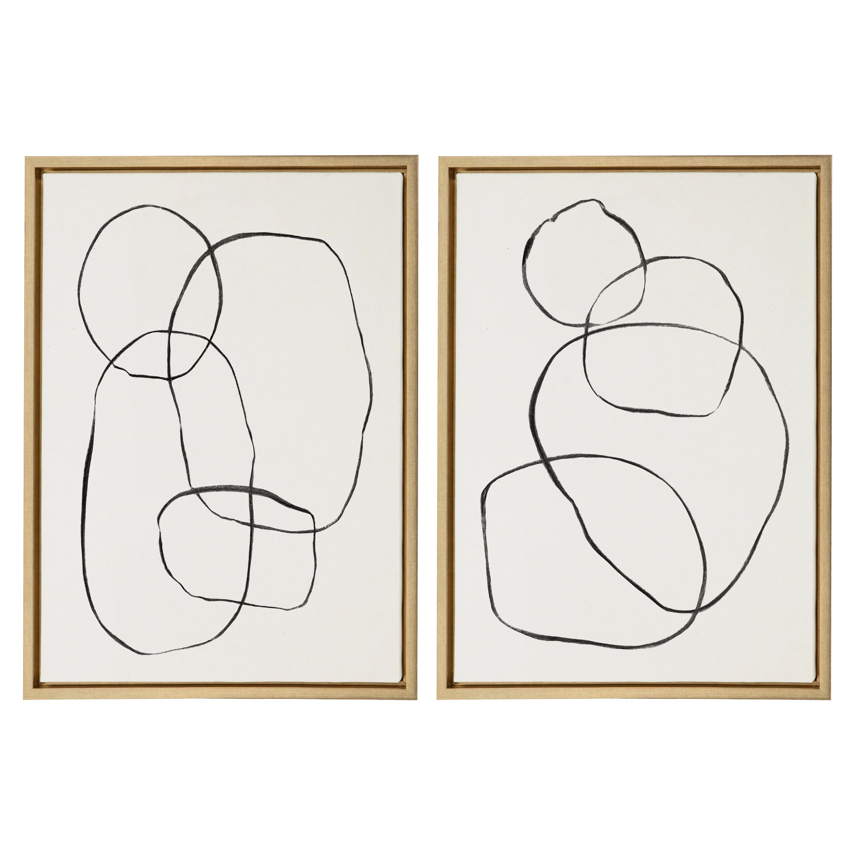 Kate and Laurel Abstract Framed Canvas Art Prints, 18" x 24", Set of 2 - Walmart.com | Walmart (US)