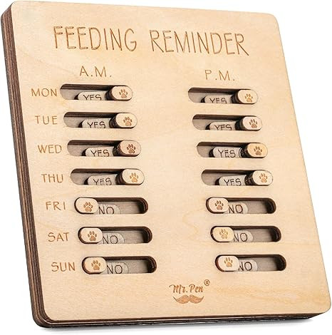 Mr. Pen- Dog Feeding Reminder, Wooden, AM/PM Daily Indication Chart, Pet Feeding Reminder, Dog Fe... | Amazon (US)