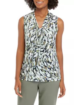 Kasper Petite Sleeveless Tie Front Blouse | Belk