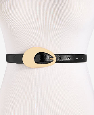 I.N.C. International Concepts Sculptural Oval Buckle Belt, Exclusively at Macy's - Macy's | Macy's