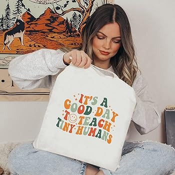 Teacher Appreciation Gifts School Canvas Tote Bags Aesthetic Travel Beach Bag Summer Reusable Gro... | Amazon (US)