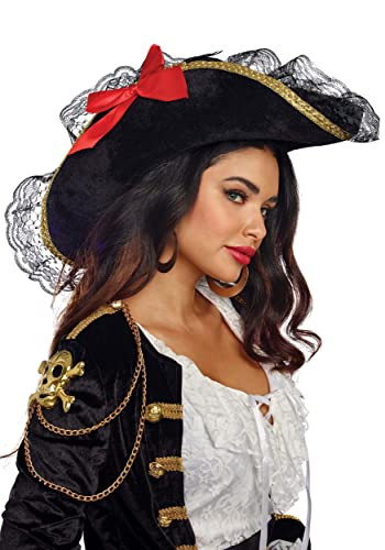 Dreamgirl Womens Pirate Captain Costume Hat, Adult Sexy Pirate Hat, Halloween Costume Accessory - Standard | Amazon (US)
