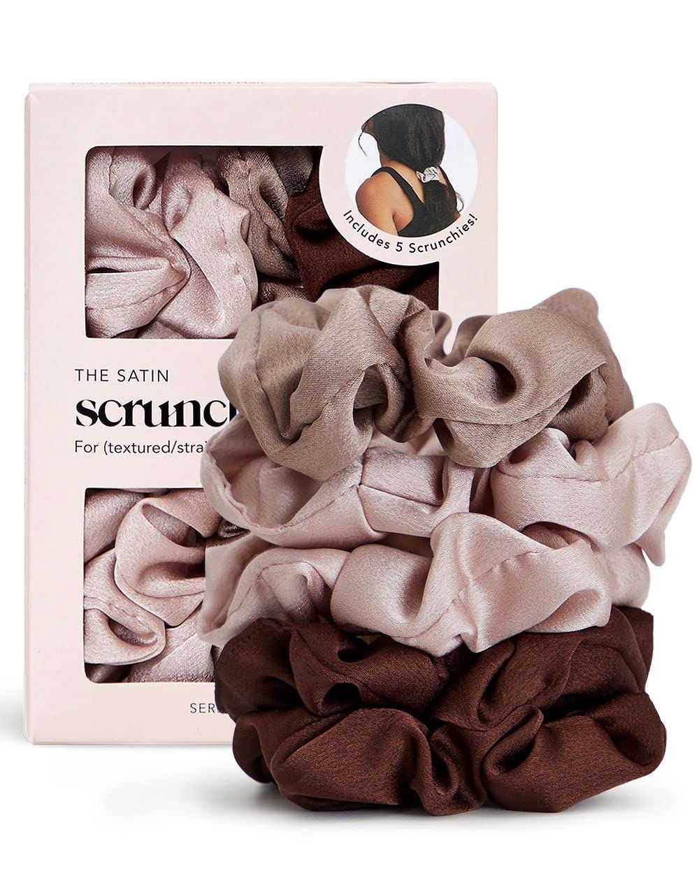 Kitsch Satin Hair Scrunchies for Women - Softer Than Silk Scrunchies for Hair | Satin Scrunchies ... | Amazon (US)