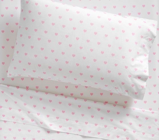 Heart Organic Sheet Set & Pillowcases | Pottery Barn Kids