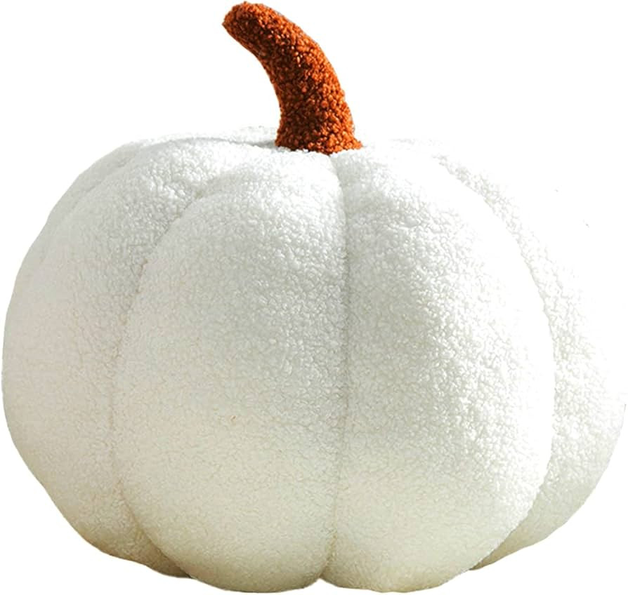 3D Simulated Pumpkin Pillow Plush Pillow Sofa Cushion (11inch, White) | Amazon (US)