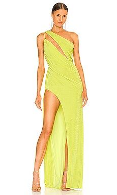 Katie May x REVOLVE A Cut Above Gown in Green Chartreuse from Revolve.com | Revolve Clothing (Global)