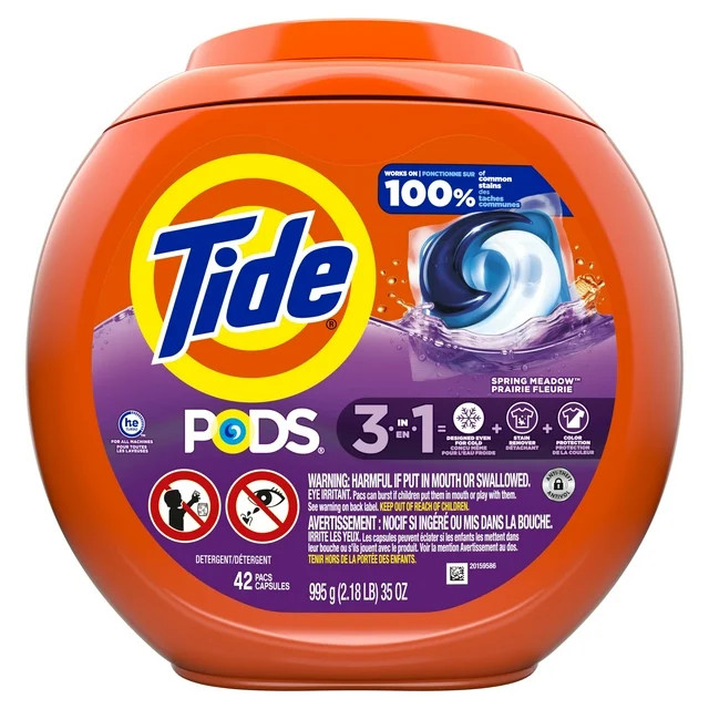 Tide PODS Liquid Laundry Detergent, Spring Meadow Scent, HE Compatible, 42 Count | Walmart (US)