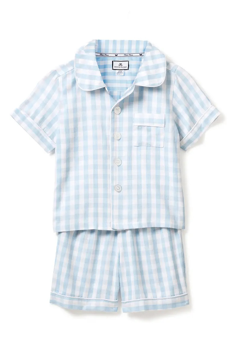 Petite Plume Gingham Check Short Two-Piece Pajamas | Nordstrom | Nordstrom