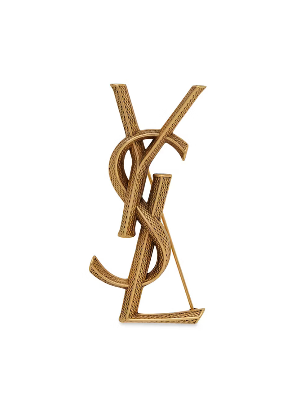 Goldtone YSL Logo Brooch | Saks Fifth Avenue