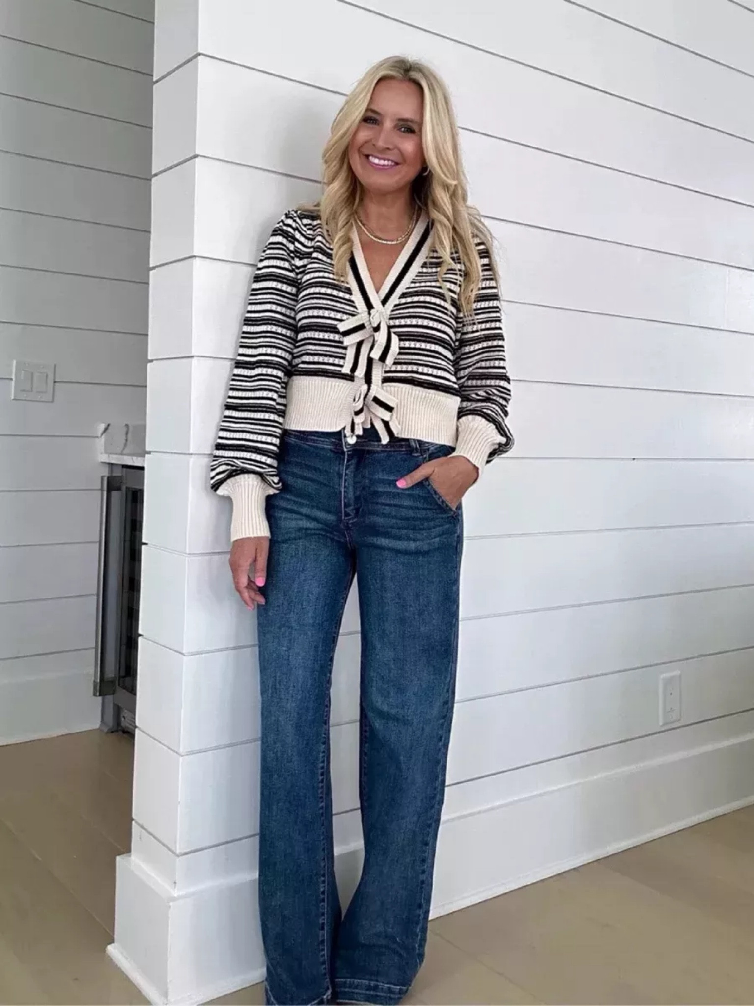 This adorable cardigan is back in stock and I’m so excited. I’m wearing the size small. I have a 15% off code if you use code fancy 15 and the jeans are a size 26 and they’re awesome as well.

#LTKSeasonal #LTKFindsUnder100 #LTKStyleTip