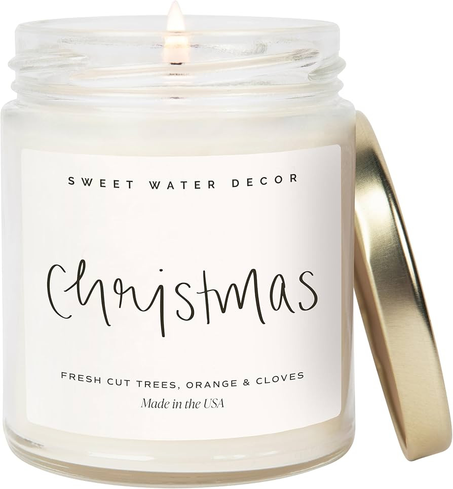 Sweet Water Decor Christmas Scented Candle - Cinnamon, Trees, Orange, and Clove Scented Winter Ca... | Amazon (US)