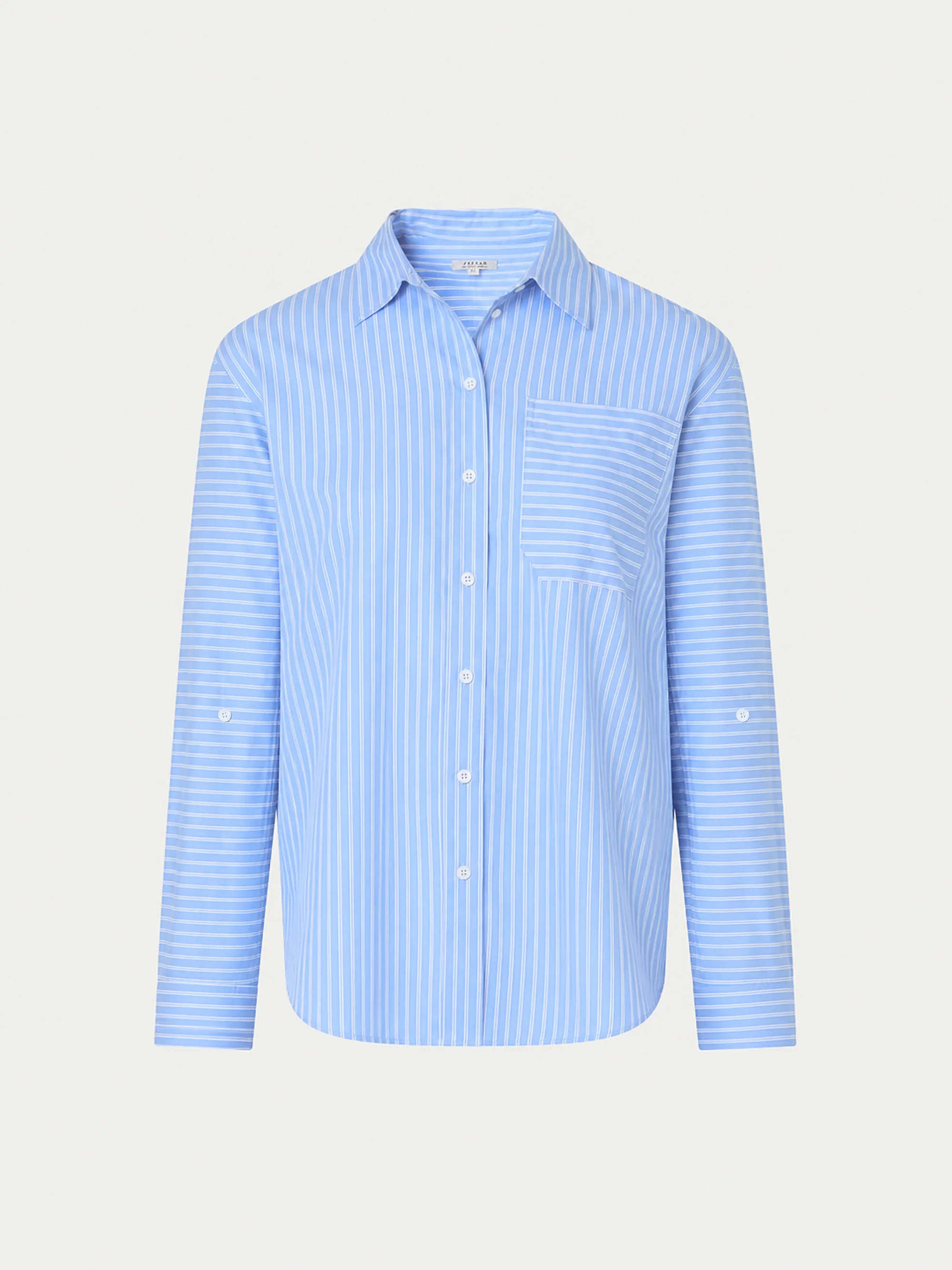 Oversized Cotton Stripe Shirt | Blue | Jigsaw (UK)