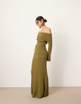 ASOS EDITION knit full maxi skirt in green - part of a set | ASOS (Global)