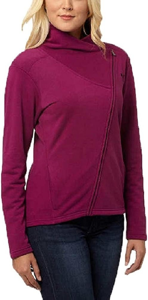 Puma Ladies Asymmetrical French Terry Full Zip Jacket,Magenta Purple,XL | Amazon (US)