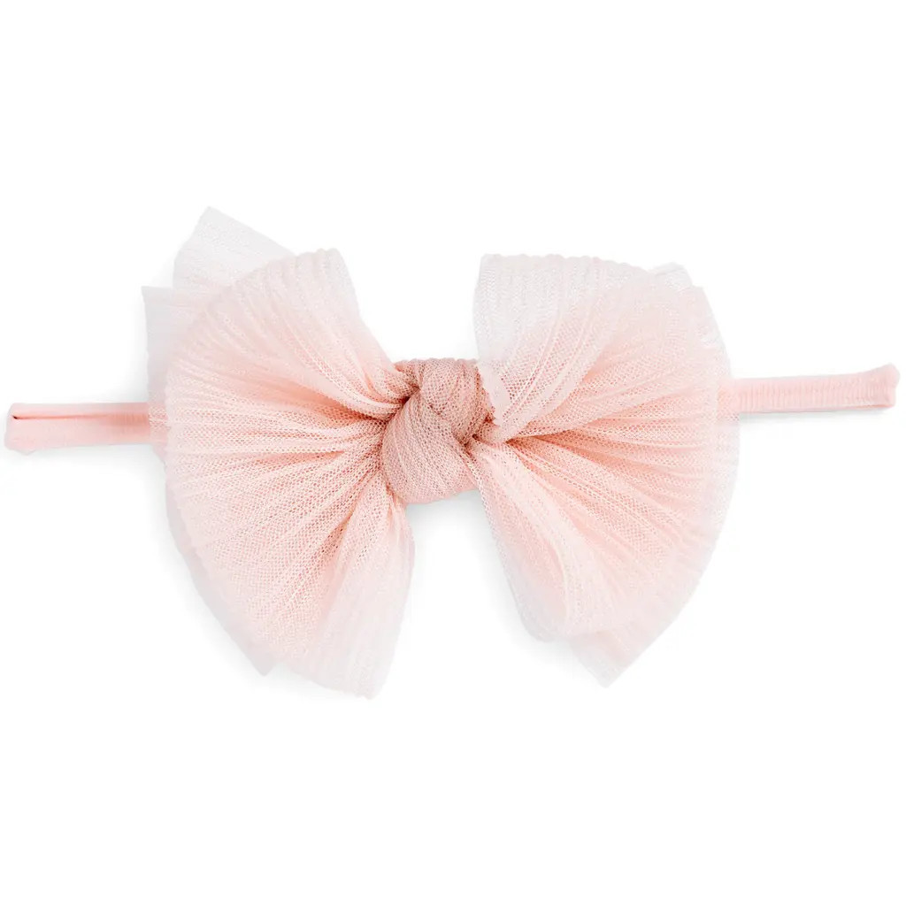 Baby Bling Tulle FAB Bow Headband in Pleated Rose Quartz at Nordstrom | Nordstrom