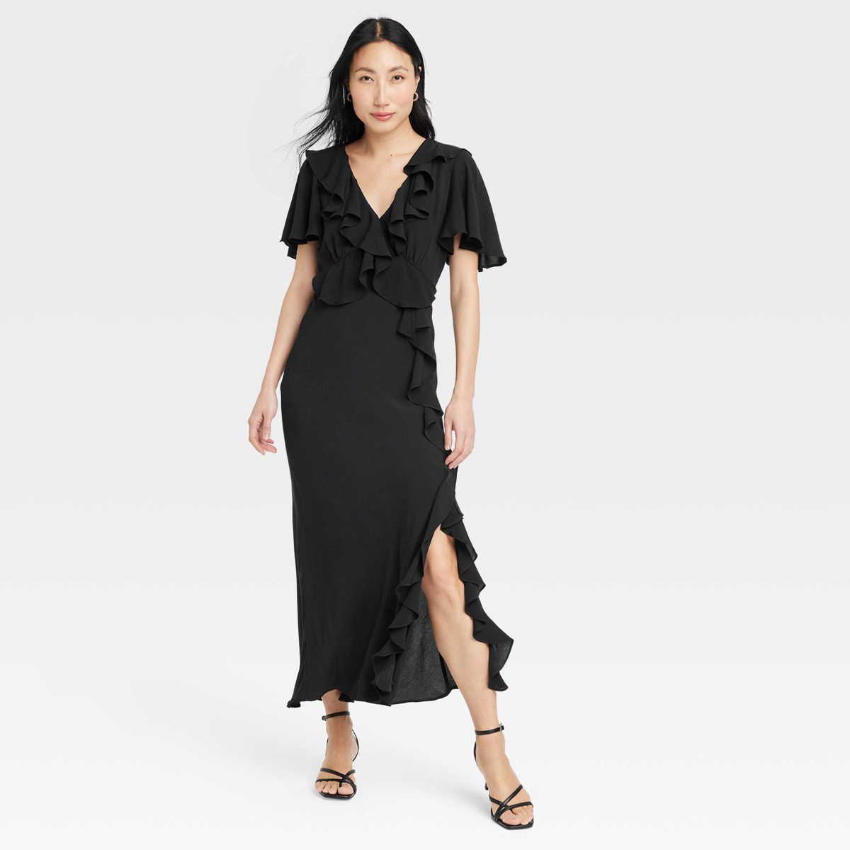 Women's Ruffle Short Sleeve Maxi Dress - A New Day™ | Target