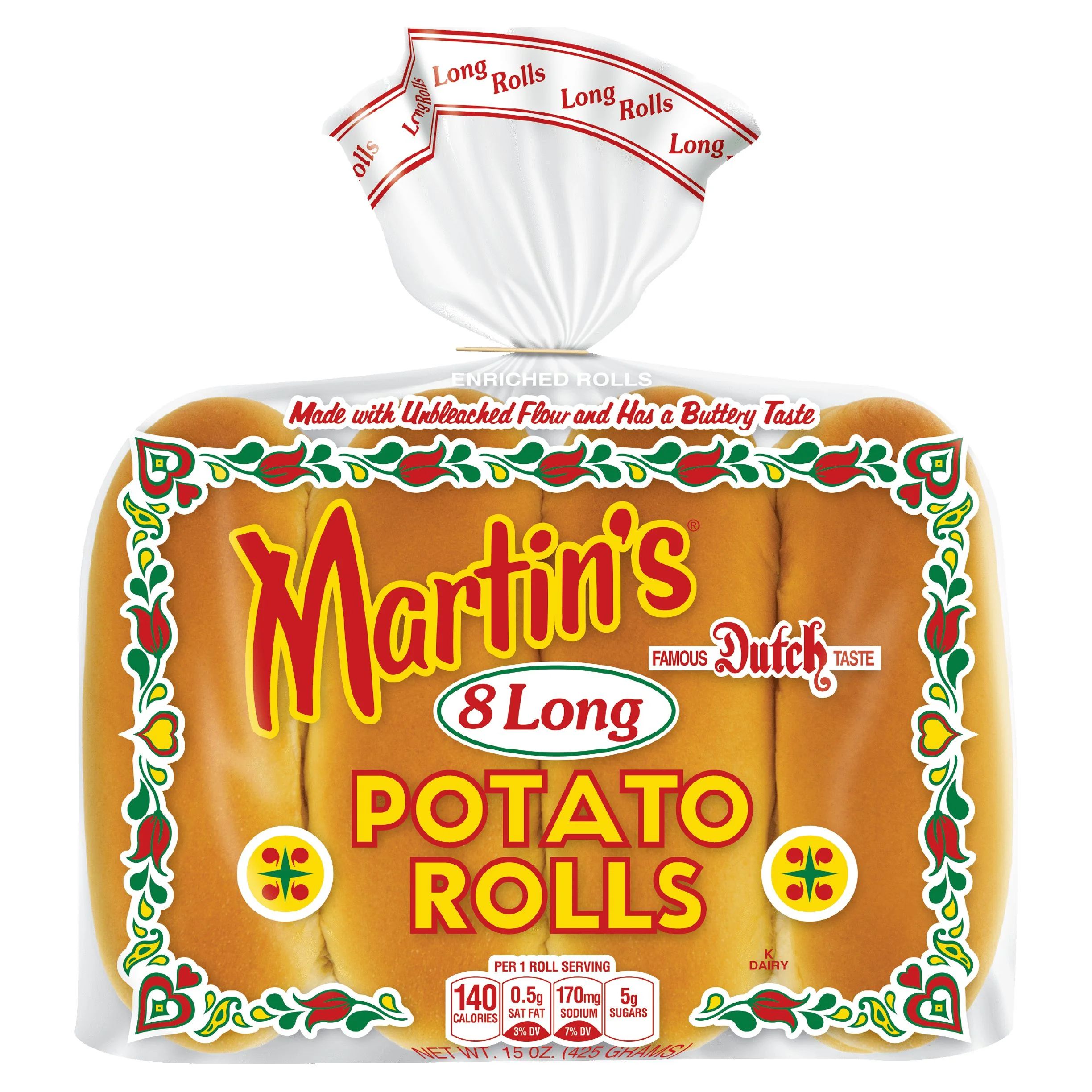 Martin's Potato Long Rolls, 8 count | Walmart (US)