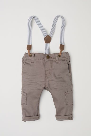 H & M - Pants with Suspenders - Brown | H&M (US)