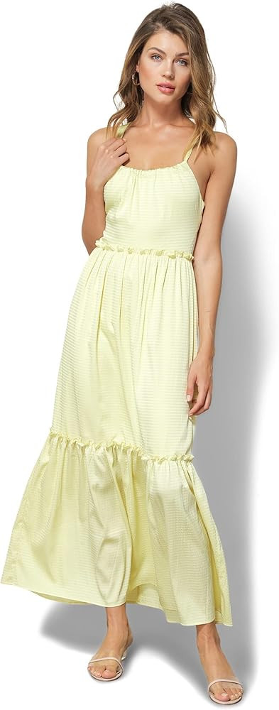 line and dot Karlie Dress Yellow LG | Amazon (US)