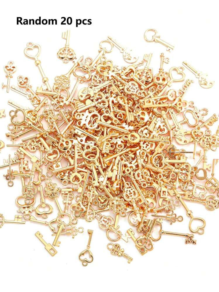 20pcs/Set Random Fashion Zinc Alloy Key Design DIY Charm For Women For DIY Jewelry Making | SHEIN