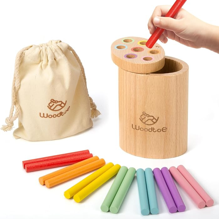 Montessori Sorting Sticks Toy, Wooden Sensory Toy for Toddlers Ages 1-3 | Amazon (US)