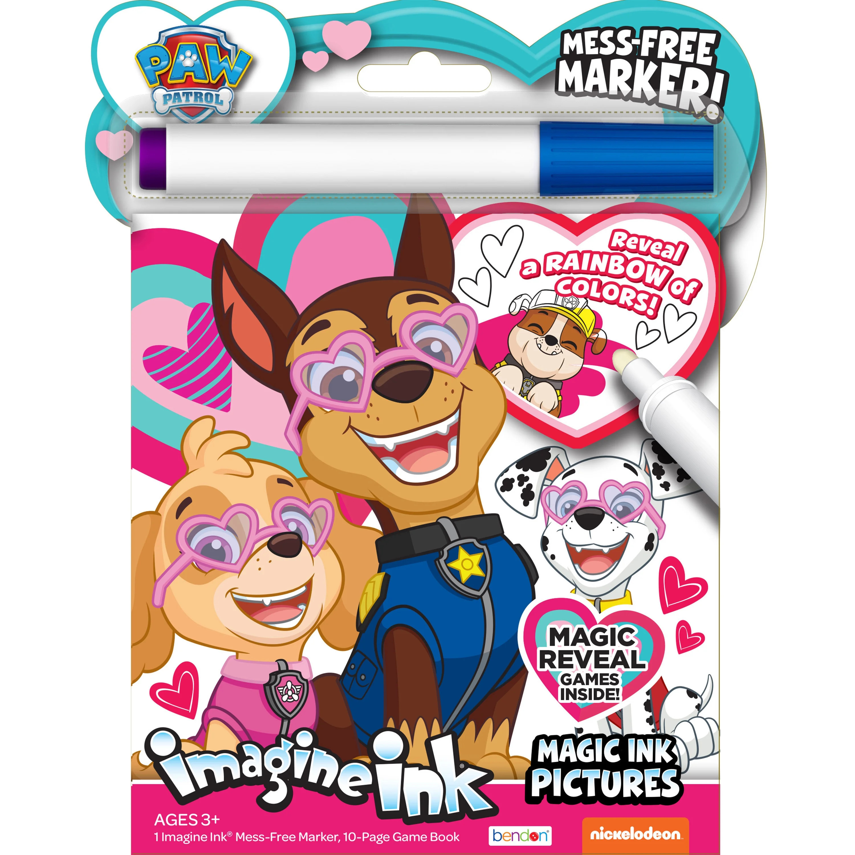 Nickelodeon Paw Patrol 10 Page Valentine's Day Imagine Ink Coloring Book with Mess Free Marker, P... | Walmart (US)