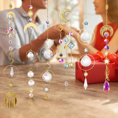 6Pcs Colorful Crystal Suncatchers Hanging For Window, Home Garden, Valentine's Day Party, Wedding Decoration | Wayfair North America
