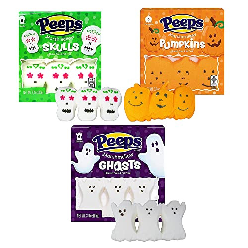 Halloween Peeps Candy Bundle - 3 Pack of Marshmallow Peep's - Perfect Halloween Candy, Fall Candy, Trick Or Treat Candy - Pumpkins, Ghosts, and Skulls - 15 Ounces Per Package | Amazon (US)