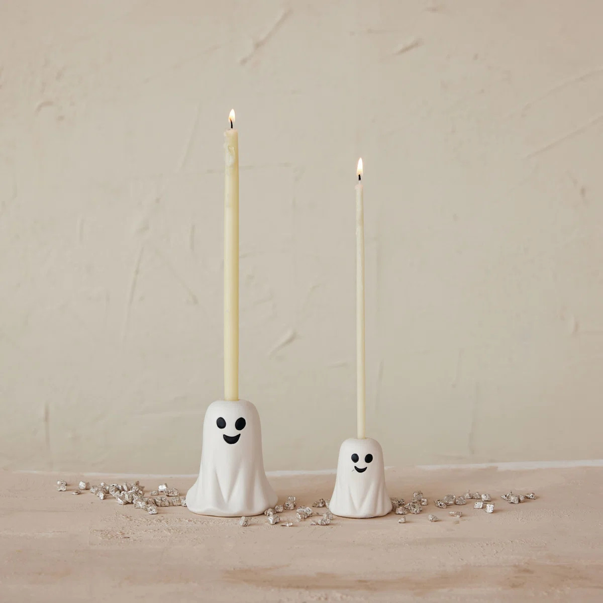 Tall Stoneware Ghost Shaped Taper Holder | Wayfair North America
