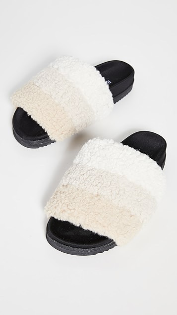 Fuzzy Puff Slides | Shopbop