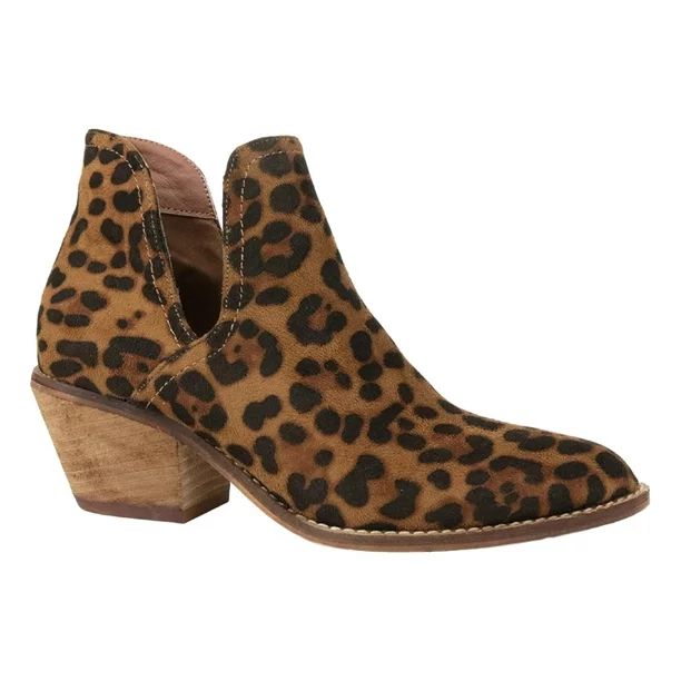 Beast Fashion - Sunny-01 Women Western Short Ankle Pointed Toe Booties Boots Leopard - Walmart.co... | Walmart (US)