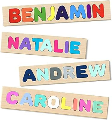 Wooden Personalized Name Puzzle - Choose up to 12 Letters. Learning Educational Toys | Amazon (US)