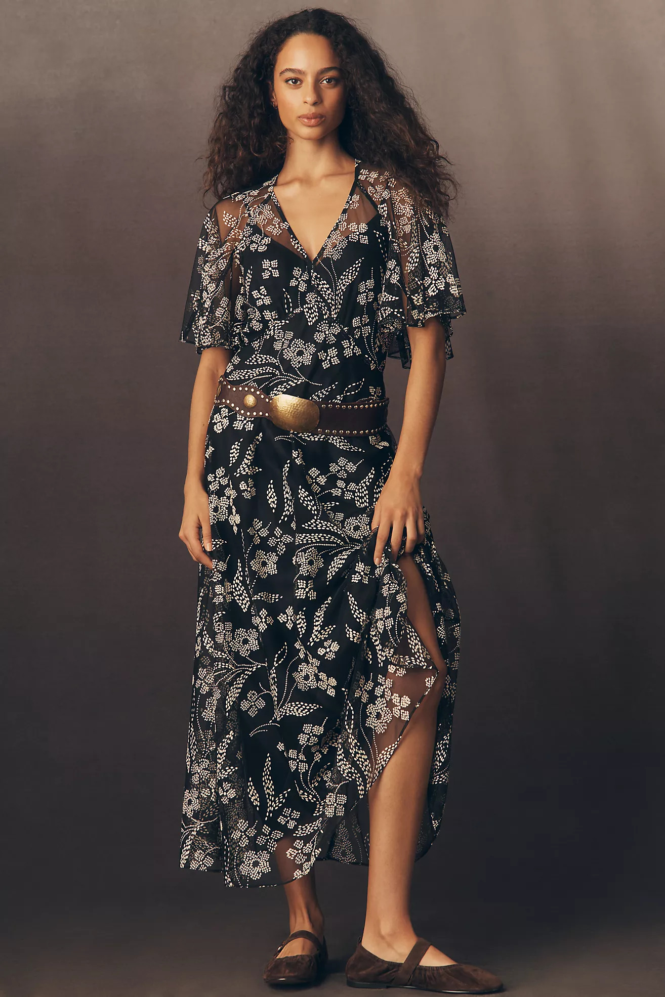 THE GREAT. Festal Short-Sleeve Maxi Dress | Anthropologie (US)