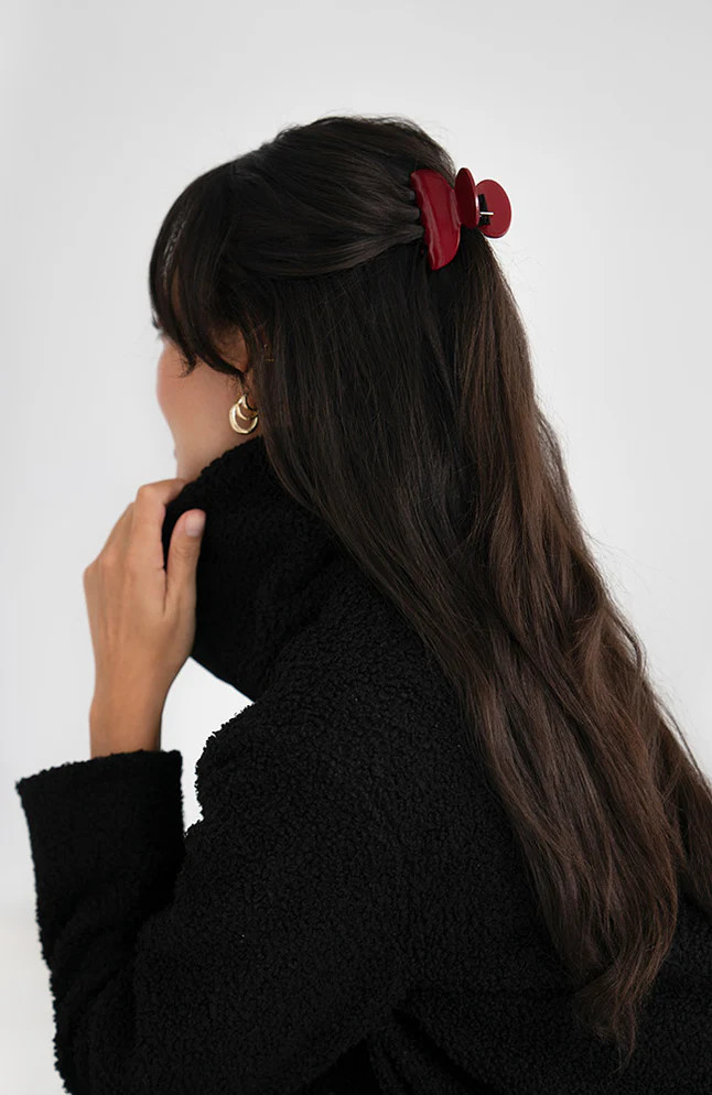 Small Couture Claw Clip - SolidCranberry | France Luxe