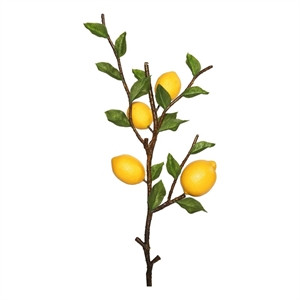 Vickerman 20" Contemporary Plastic Artificial Lemon Spray in Green/Yellow | Cymax