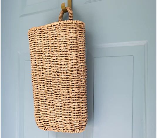 Indoor/Outdoor 17" Woven Door Basket by Lauren McBride - QVC.com | QVC