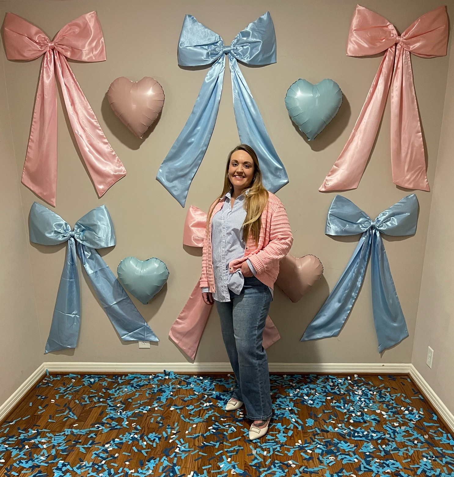 Spring style, spring outfit, high waisted jeans, cider jeans, Amazon jeans, Amazon style, Amazon outfit, striped button down, button down shirt, pink cardigan, cardigan sweater, gender reveal, casual style, casual Friday, work outfit, workwear, work style

#LTKootd #LTKBump #LTKWorkwear