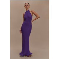 Melodie Halter Knit Maxi Dress - Purple I MESHKI I Size S | MESHKI US